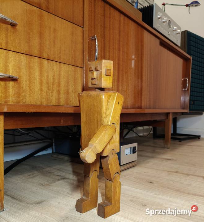 Rzeźba kinetyczna robot 38 MinecraftFolk Art Kalisz