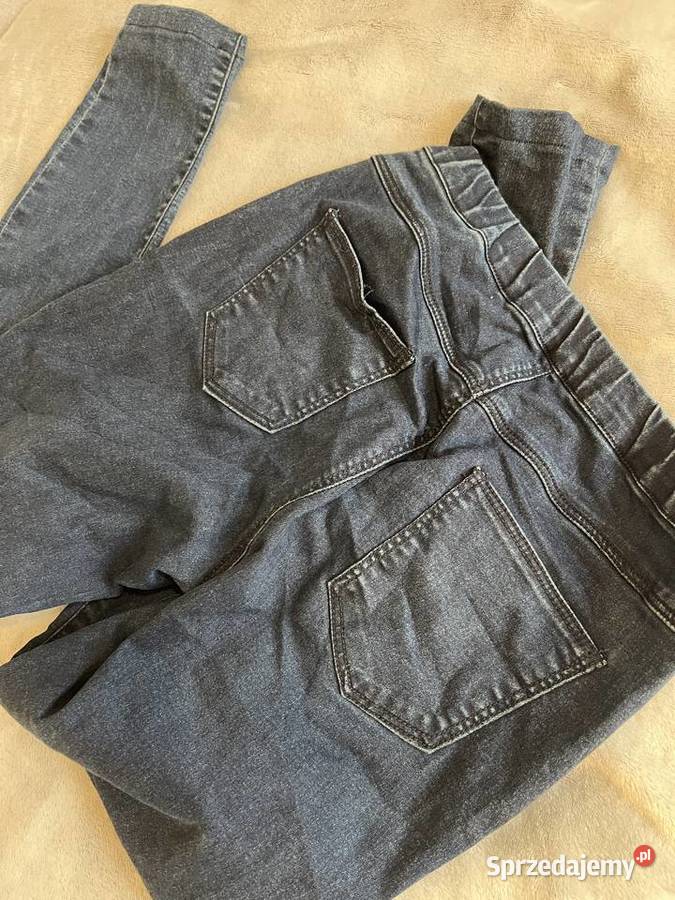 Spodnie jegginsy rurki skinny granatowe Jasło