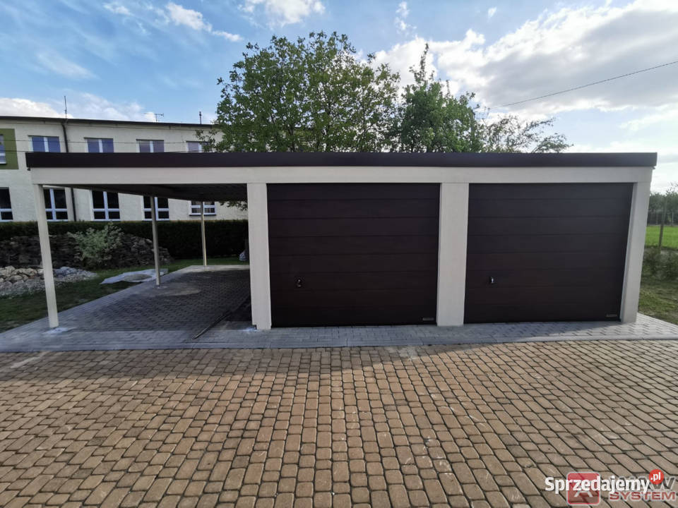 Garaż z wiatą na zgłoszenie tynkowany blaszany dolnośląskie