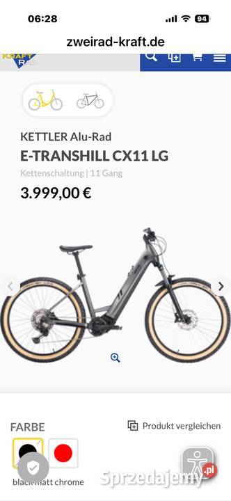 Kettler 750 WH Bosch CX 85 Nm nowy rower śląskie Nakło Śląskie sprzedam