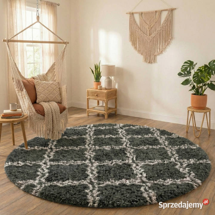 Dywan okrągły do salonu shaggy DECOR Opole