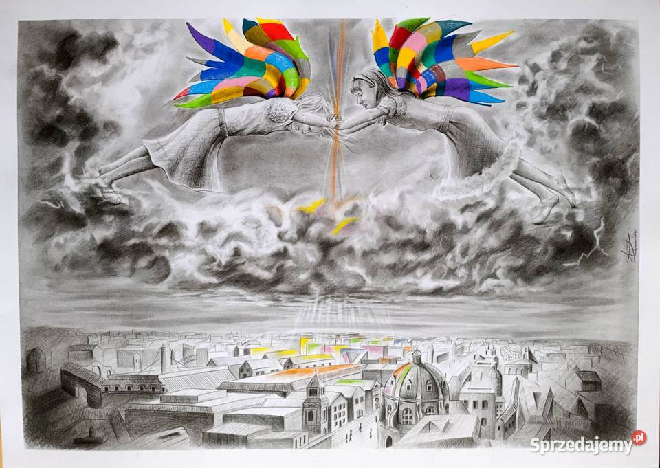 Rysunek rękodzieło anioły Płock sprzedam