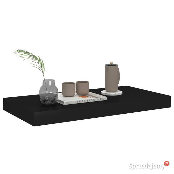 Półki ścienne 4 czarne 50x23x38 MDF WM323831 Meble Warszawa