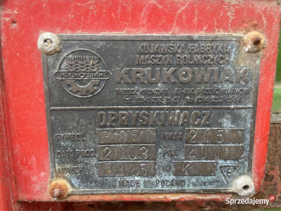 Opryskiwacz Krukowiak 500l 400l 600l zawieszany nieuszkodzony warmińsko-mazurskie Nidzica