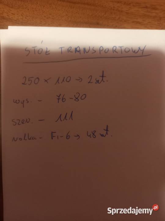 Stół transportowy rolki