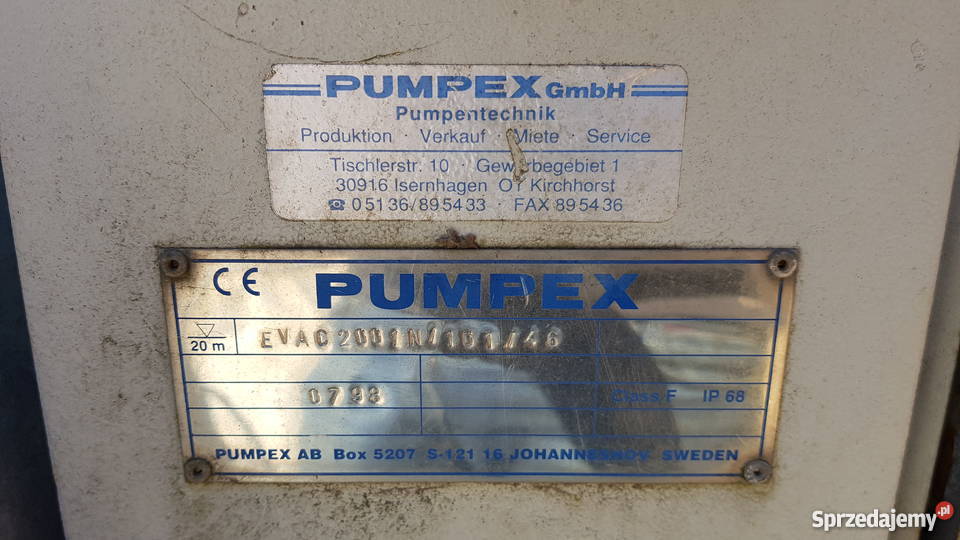 pompa igłofiltrowa PUMPEX EVAC 2001 pompa BUSCH Biznes i Przemysł Warszawa sprzedam
