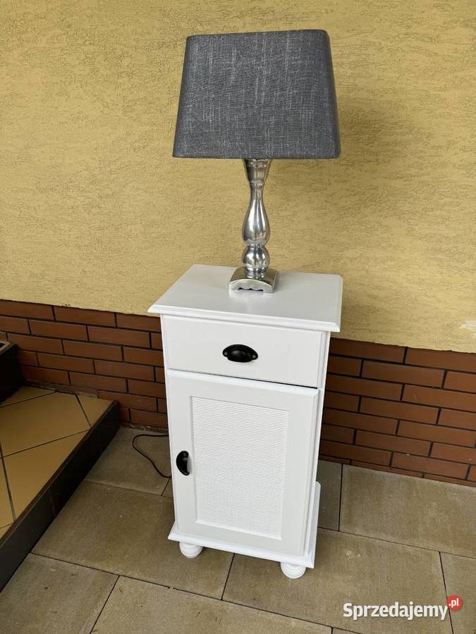 Szafka nocna biała drewniana stolik słupek sprzedam