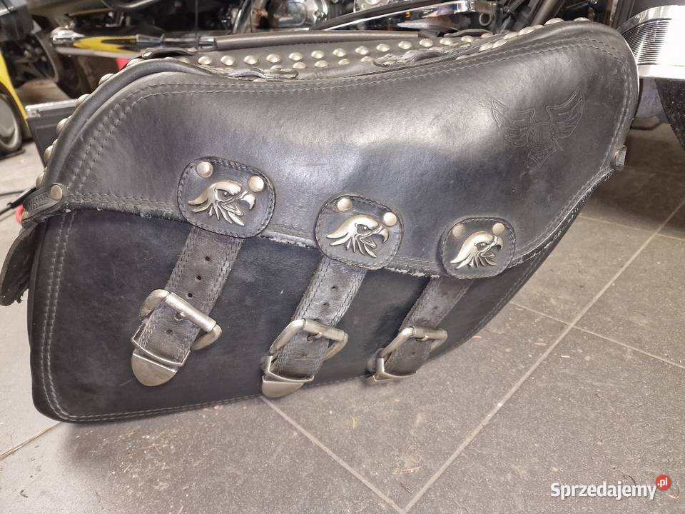 Kufer sakwa torba skórzana motocyklowa prawa Wałbrzych