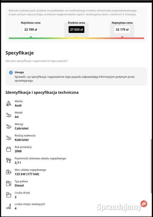 Audi A4 B7 Cabrio tempomat Rakoniewice