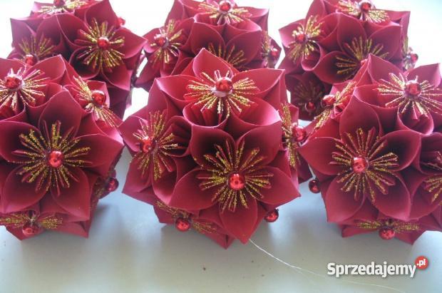 BOMBKI OZDOBY ŚWIĄTECZNE ORIGAMI KUSUDAMA 6
