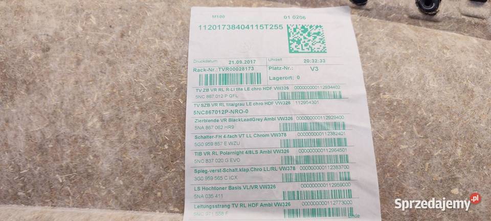 VW TIGUAN II BOCZEK DRZWI PRAWY PRZÓD RHD ALGLIK Motoryzacja