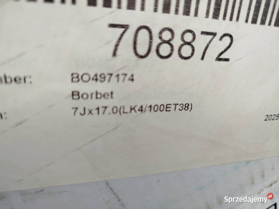 S825 Alufelgi Nowe 4x100 7j Et 38 Renault Opel Średnica 17" Bąków
