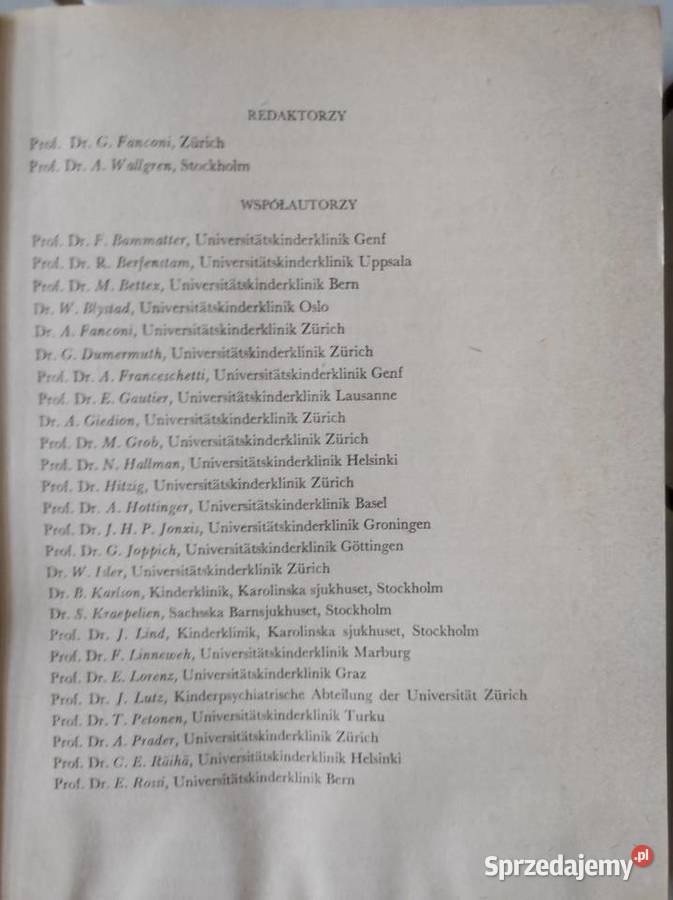 Pediatria tom I Fanconi Wallgren medycyna Kielce