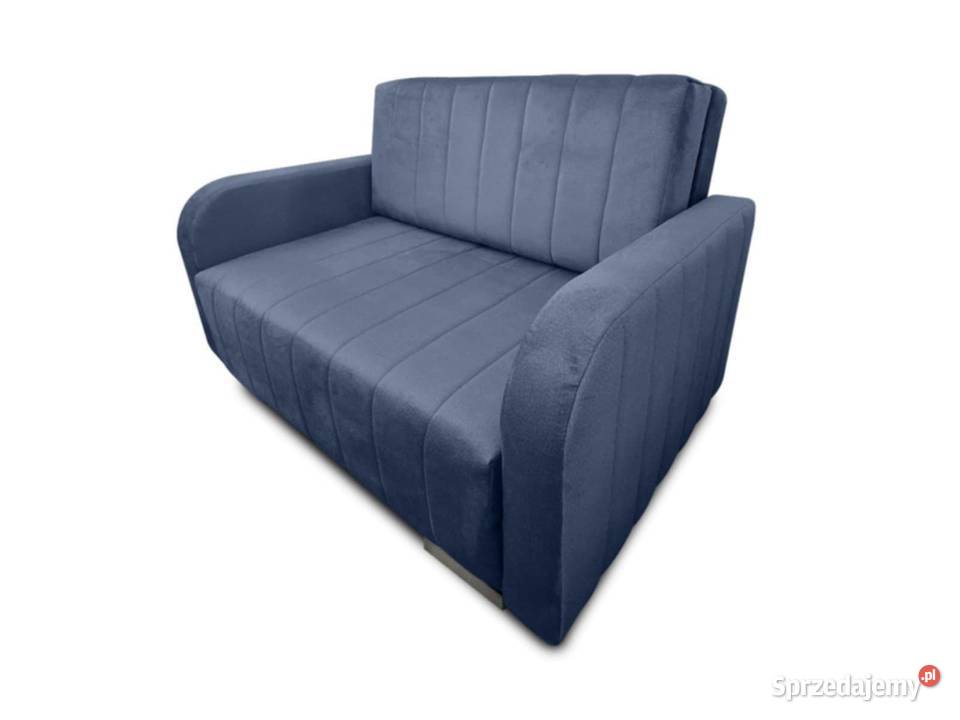 Wygodna sofa rozkładana miękki welur i pionowe Namysłów