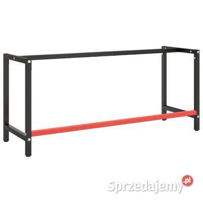 vidaXL Rama do stołu roboczego czerwonoczarna
