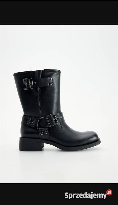 RESERVED PREMIUM skórzane buty kozaki botki skóra