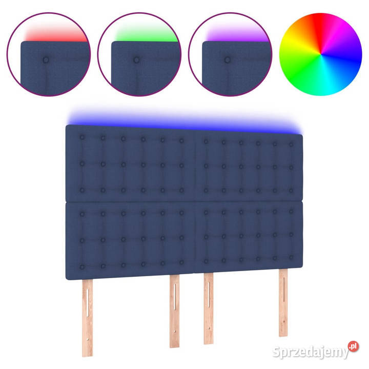 Zagłówek do łóżka z LED niebieski 144x5x118128 Warszawa