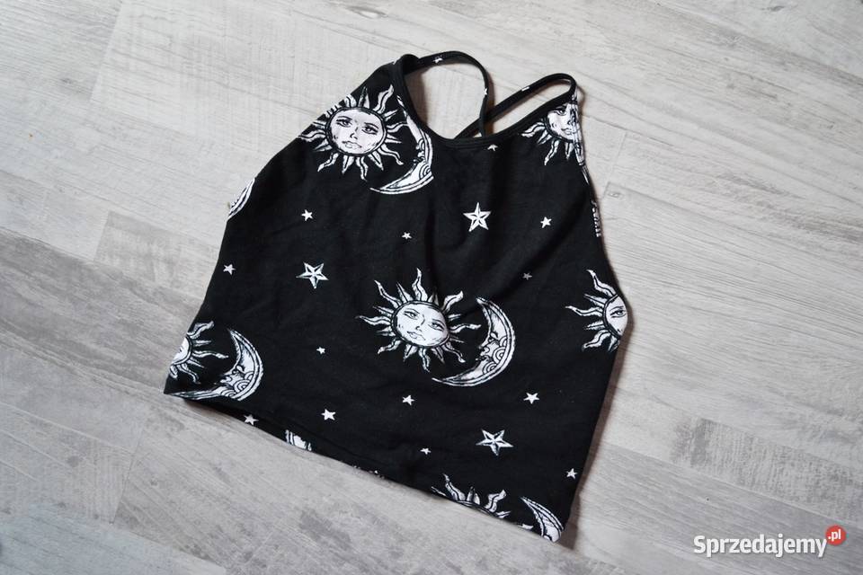 Crop top koszulka XS słońce i księżyc gwiazda Toruń