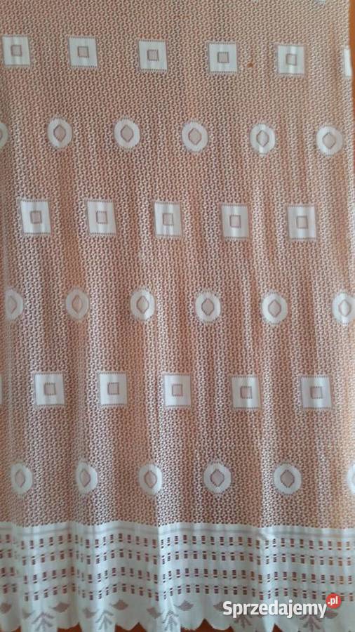 Firanka biała ze szlaczkiem na dole wymiar łódzkie Łódź