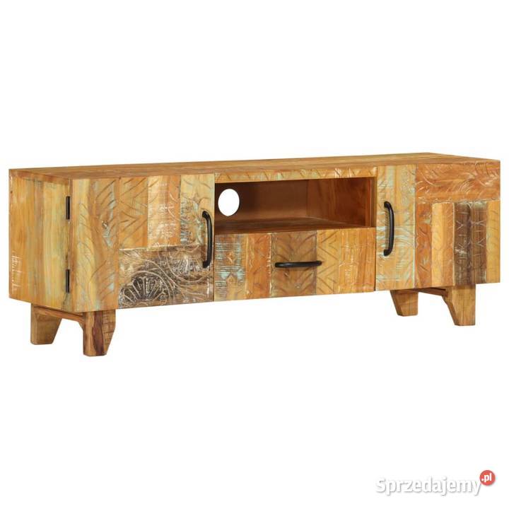 vidaXL Ręcznie rzeźbiona szafka pod TV 120x30x40 mazowieckie