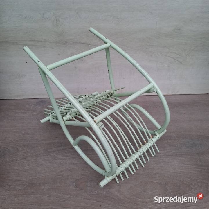 Drewniany bibelot miniatura wiklinowy fotel mazowieckie Warszawa
