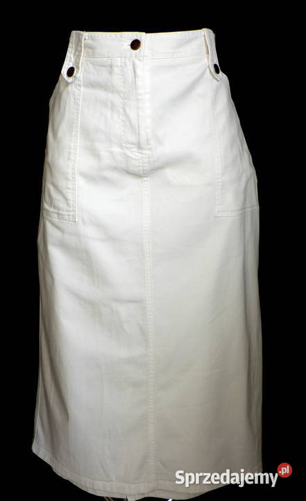 Leilunadługa biała jeansowa spódnica4648 Spódnice i sukienki łódzkie sprzedam