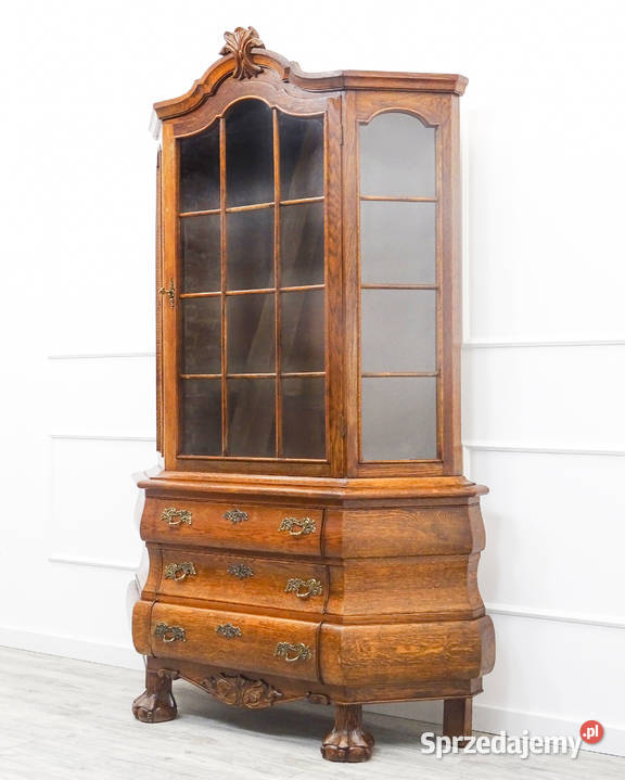Stylowa Wysoka WITRYNA NeoBarok Drewniana Kredensy i witryny Meble sprzedam