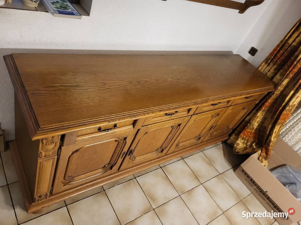 Duża komoda dębowa rzeźbiona dąb rustykalny 88cm Sypniewo