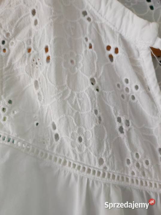 biała wyszywana bluzka bez rękawów letnia na świętokrzyskie Kielce