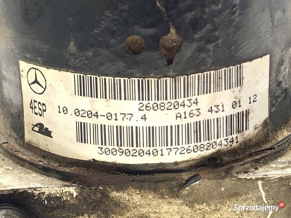 POMPA ABS MERCEDES W163 1634310112 23 150 9805 Układ ABS i ESP podkarpackie