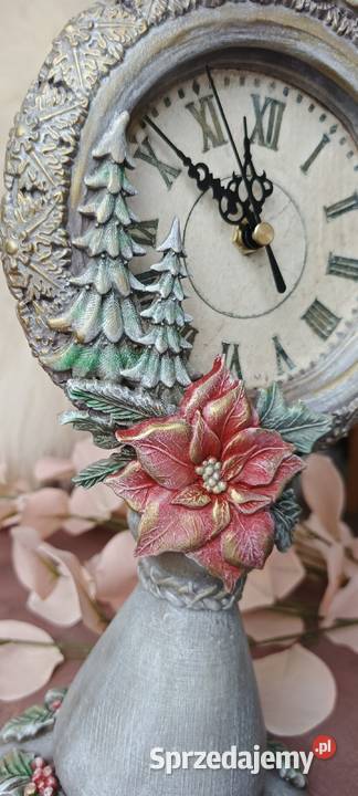 Ręcznie malowany zegar świąteczny z drewna warmińsko-mazurskie