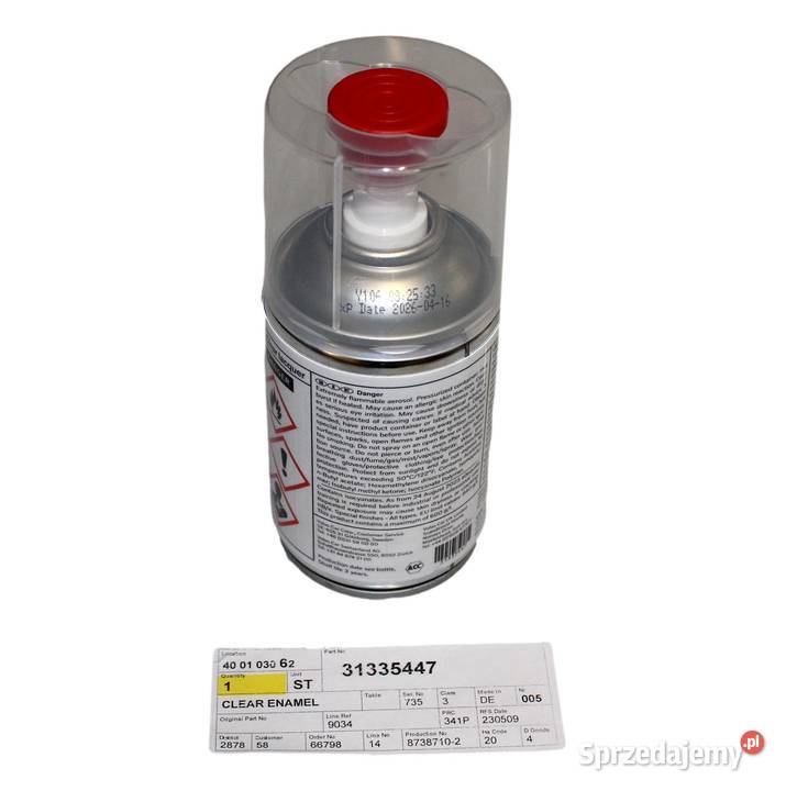 VOLVO lakier spray bezbarwny OE 31335447 dolnośląskie Bielany Wrocławskie