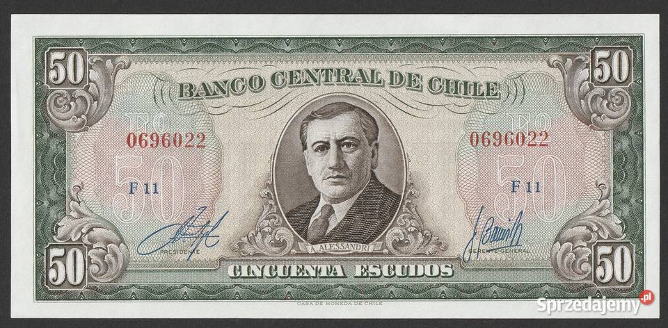 Chile 50 escudos 1960 Alessandri stan bankowy sprzedam