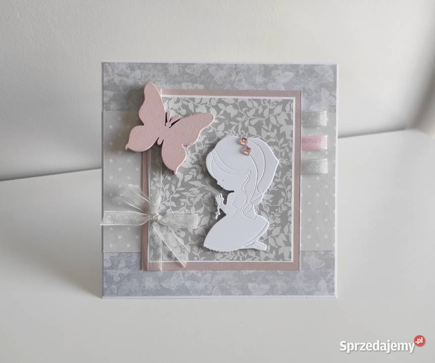 Kartka ręcznie robiona Komunia Święta handmade 5 Łódź