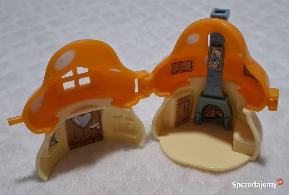 Domek Smerfów grzybek smerfny muchomorek Kinder Czeladź