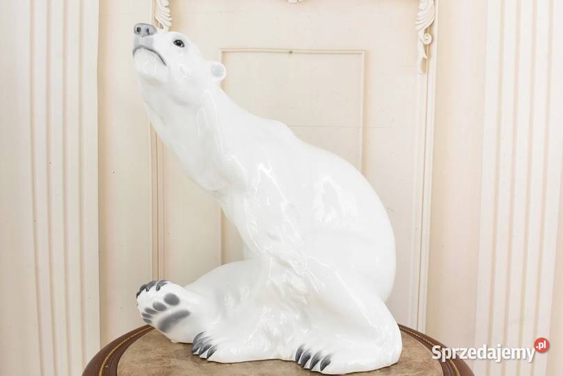 PORCELANOWY BIAŁY MIŚ NIEDŹWIEDŹ POLARNY figura Rzeźby i figury małopolskie Kraków