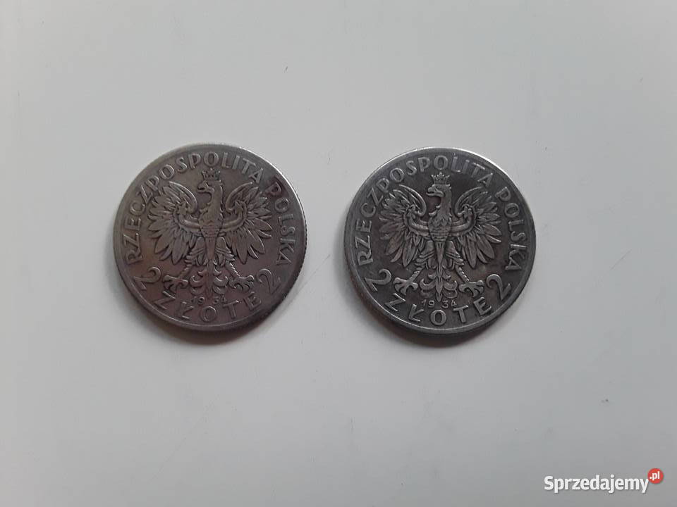 Monety srebrne 2 z 1933 i 1934 r srebro Warszawa