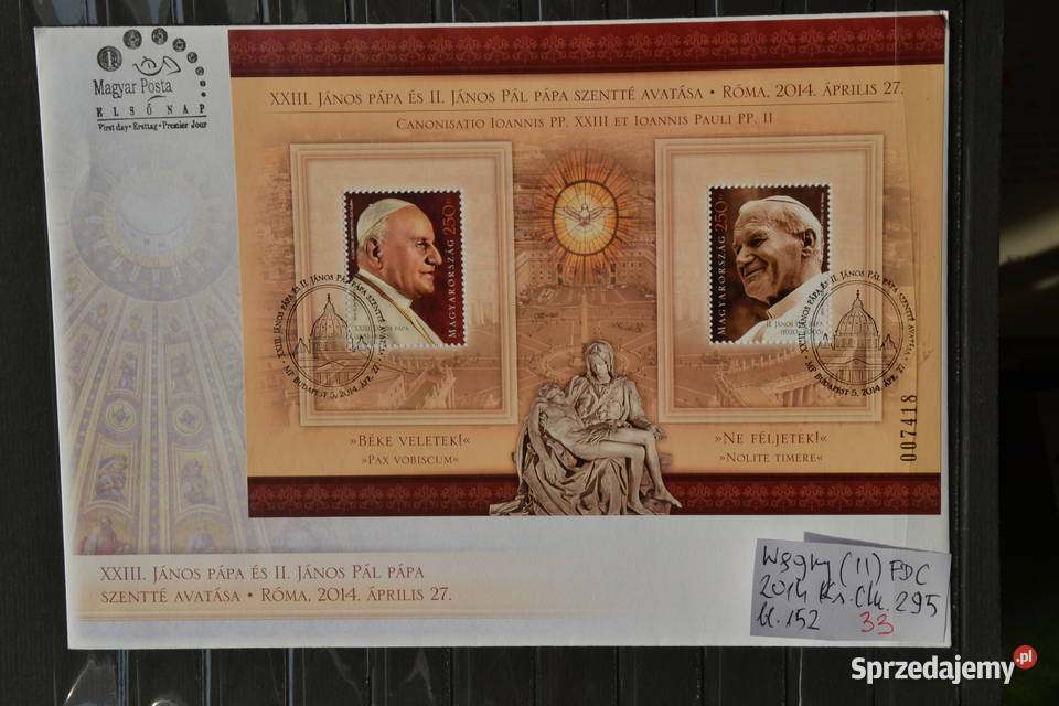 Znaczki Papież Jan Paweł II Węgry II Ks Sobótka sprzedam