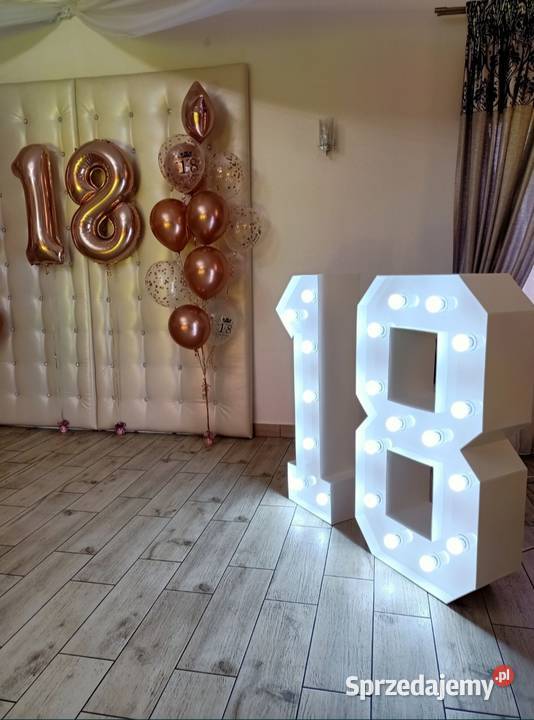 Świecące cyfry 18 Led ROCZEK Osiemnastka Wynajem Działoszyn