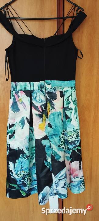 sukienka Black Floral Printed Skater Dress AX Zamość