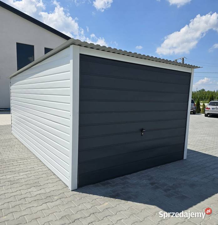 Garaż blaszany 3x5 biały z dachem jednospadowym Jodłownik sprzedam