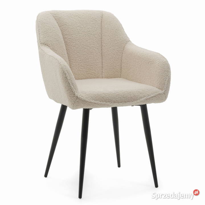 Krzesło Tapicerowane Lago Jasnobeżowe Boucle 58cm wielkopolskie Tarchały Małe