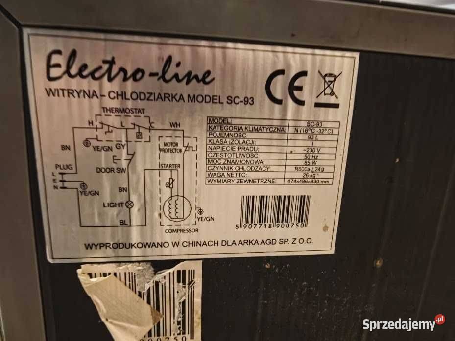 Witryna chłodnicza napojowa Electroline SC93 93 Góra