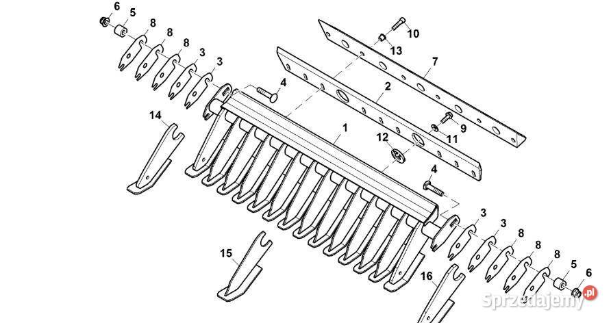 John Deere 960 Część źniwna DC218970 Podbieracz Pozostałe wielkopolskie
