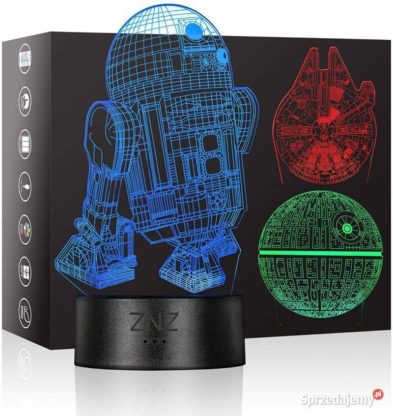 Lampka Star Wars 3D 16 kolorów sterowany dotyk wielokolorowy Oświetlenie Zamość