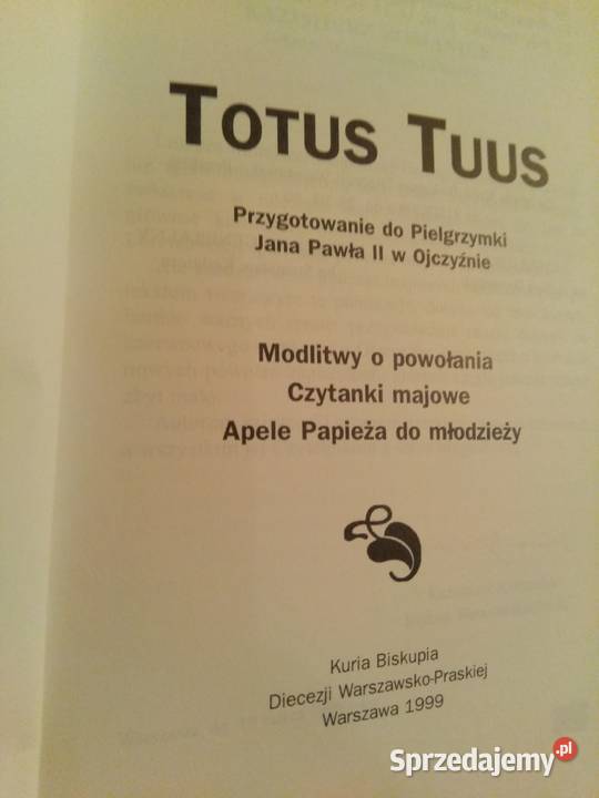 Totus tuus książki księgarnie antykwariat Warszawa