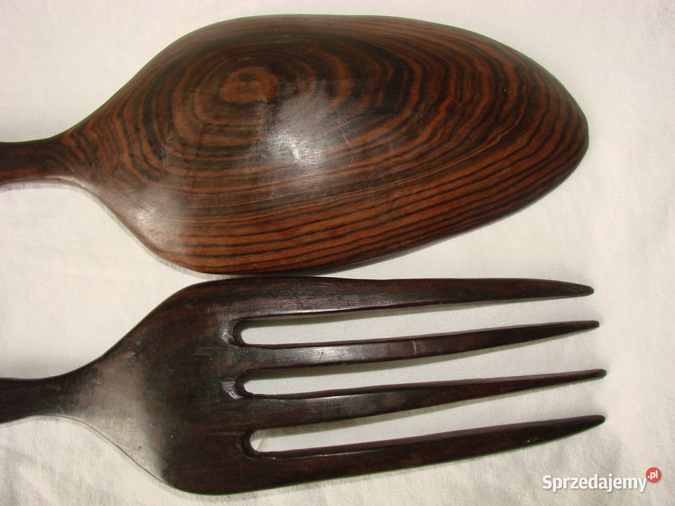 duża drewniana łyżka widelec 55 pomorskie