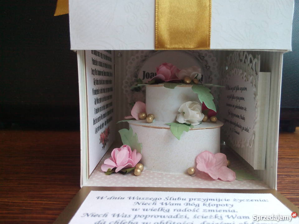 exploding box kartka ślubna pamiatka życzenia pomorskie