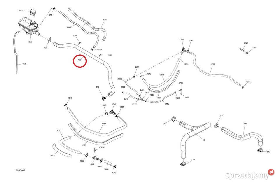Wąż płynu chłodzącego do skutera wodnego Seadoo Pozostałe Nowy Sącz sprzedam