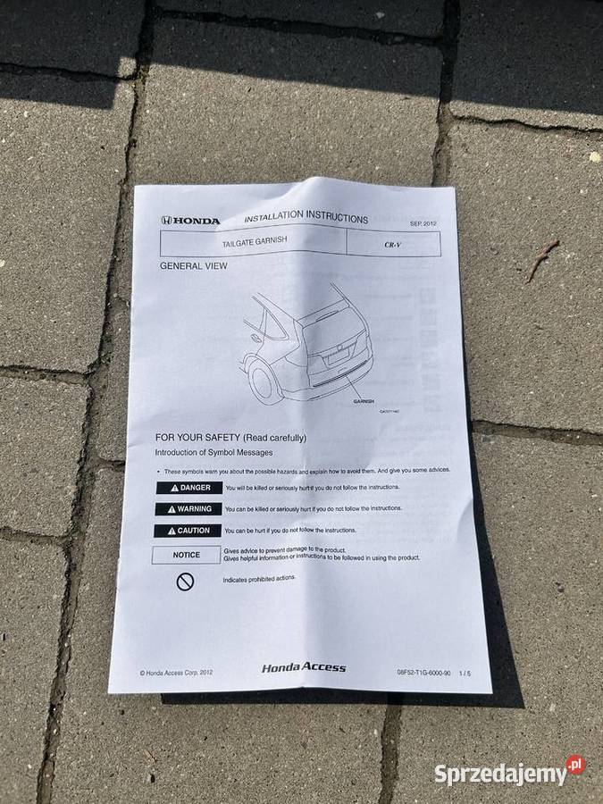 Listwa chromowa bagażnika CRV 2012 lubelskie Lublin